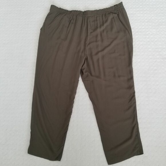 Divided H&M Pants Size 3XL High-Rise Pull-On Green Tapered Pockets Viscose New - Picture 4 of 8